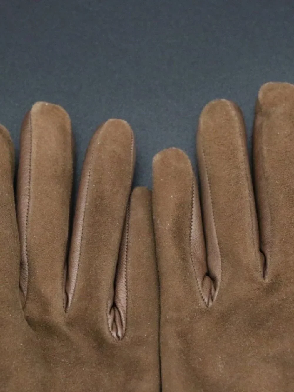 Gucci Crest Leather Suede Kids Gloves One Size - Brown/Gold